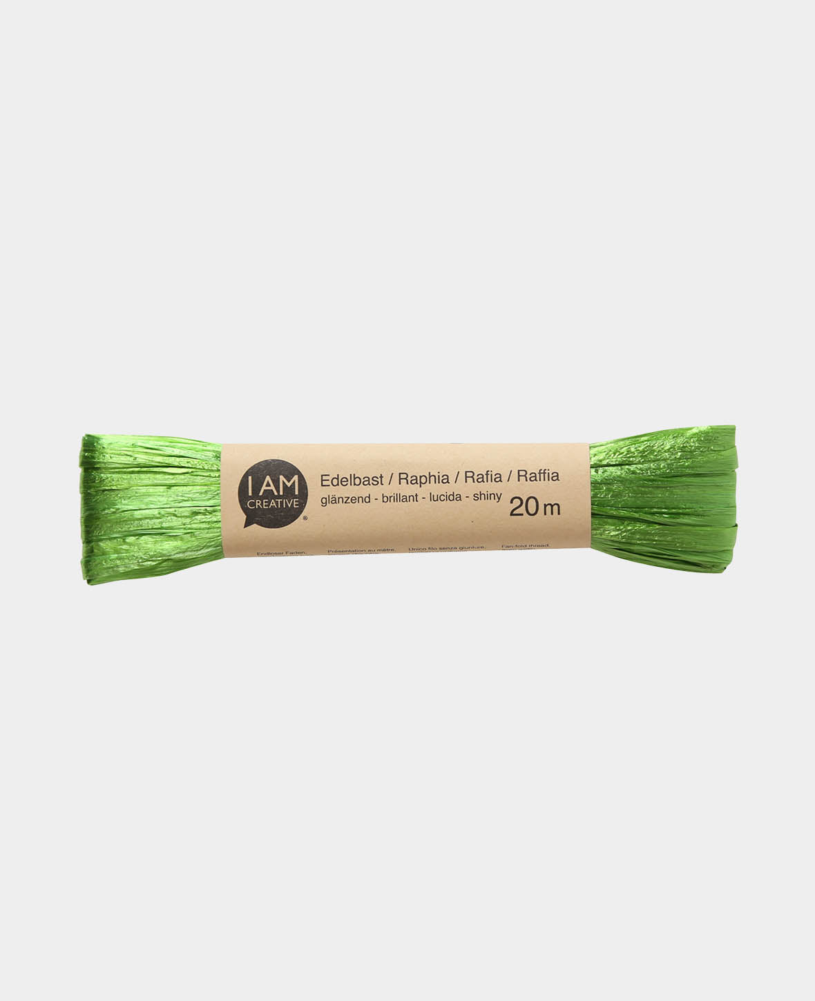 Raffia shiny, grass green, 20 m