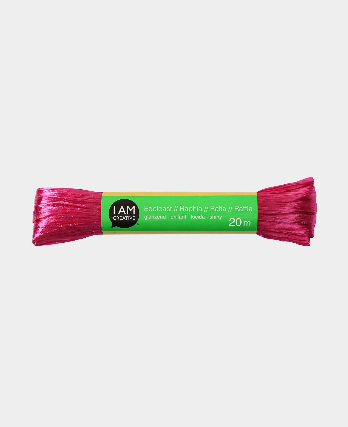 Metallic raffia, pink, 20 m