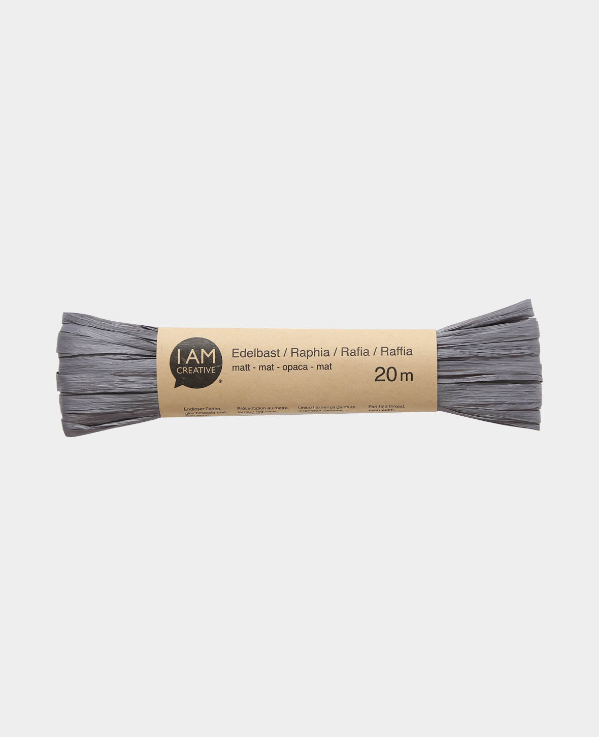Raffia mat, grey, 20 m