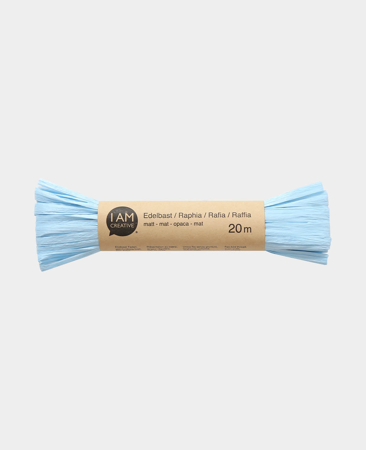 Noble bast mat, Light blue, 20 m