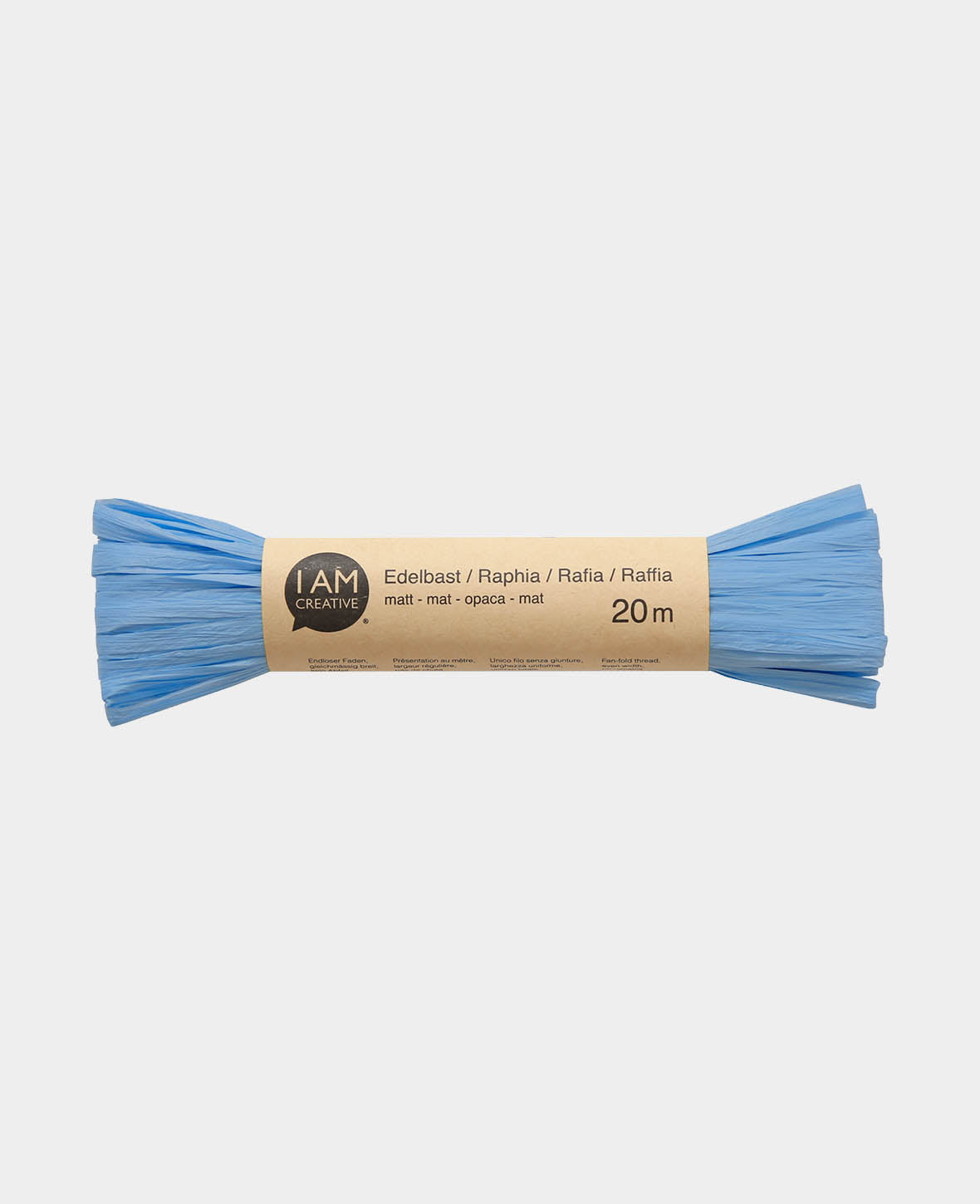 Noble bast matt, medium blue, 20 m