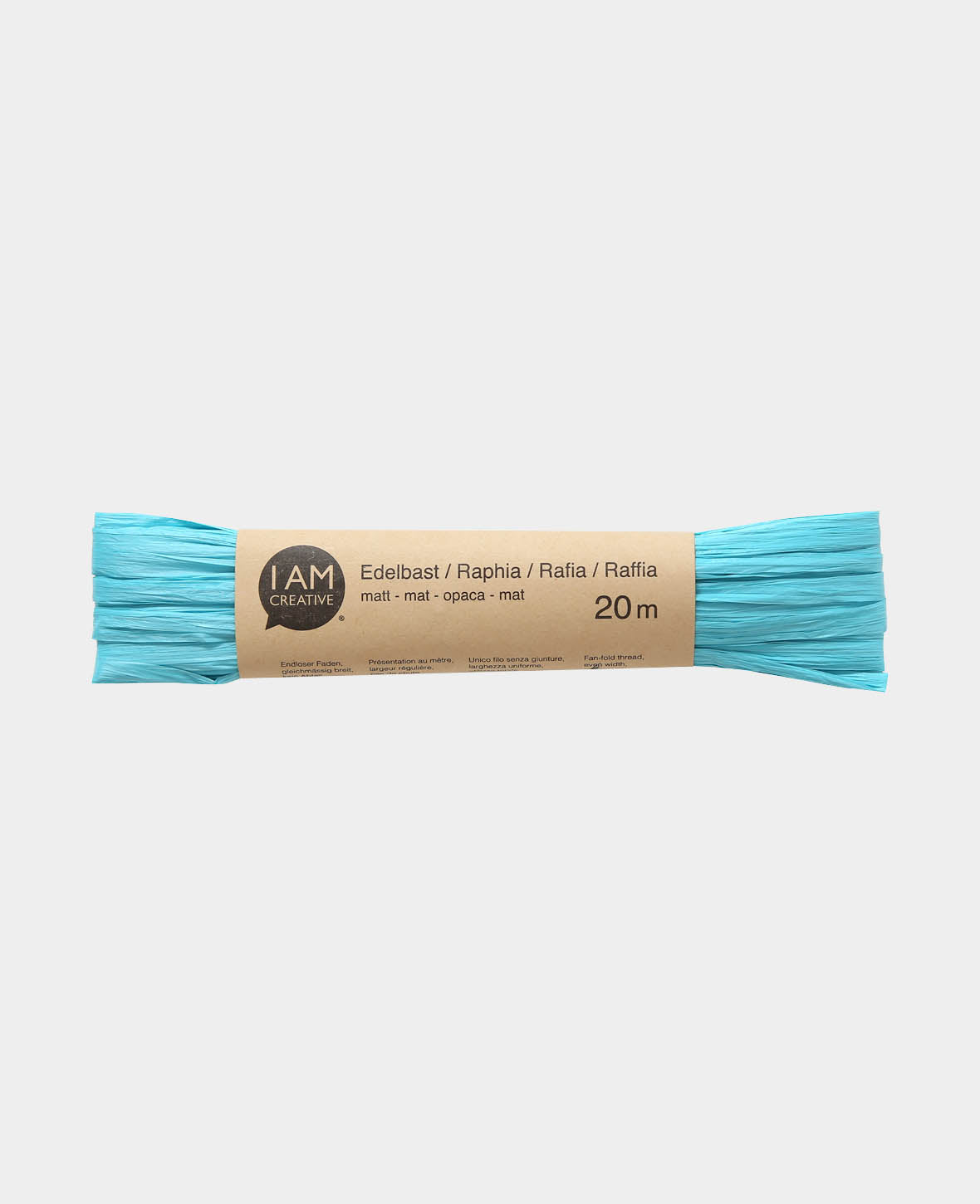 Raffia matt, Turquoise, 20 m