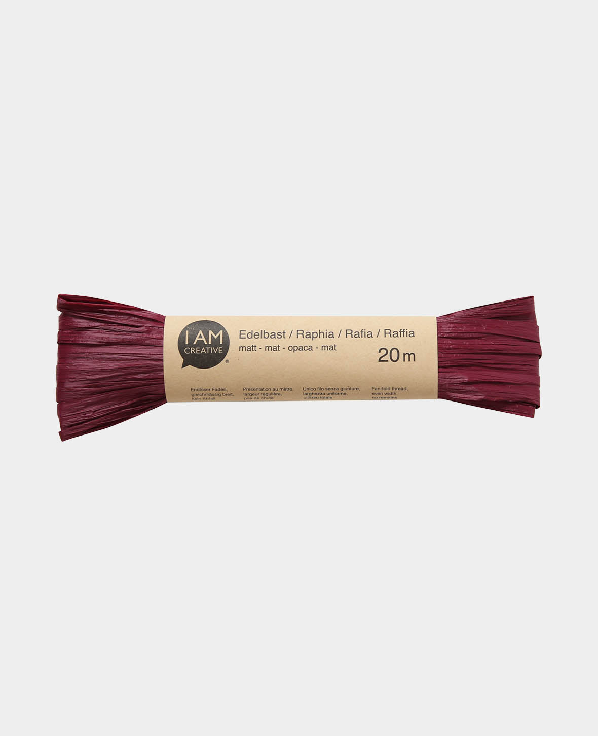 Edelbast matte, Bordeaux red, 20 m