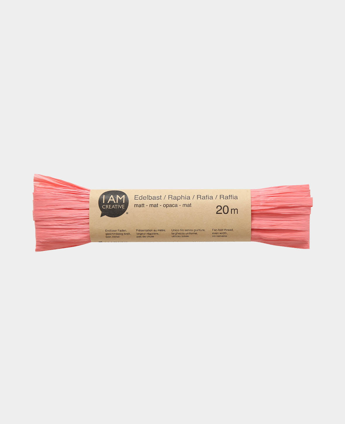 Noble bast matte, Salmon, 20 m