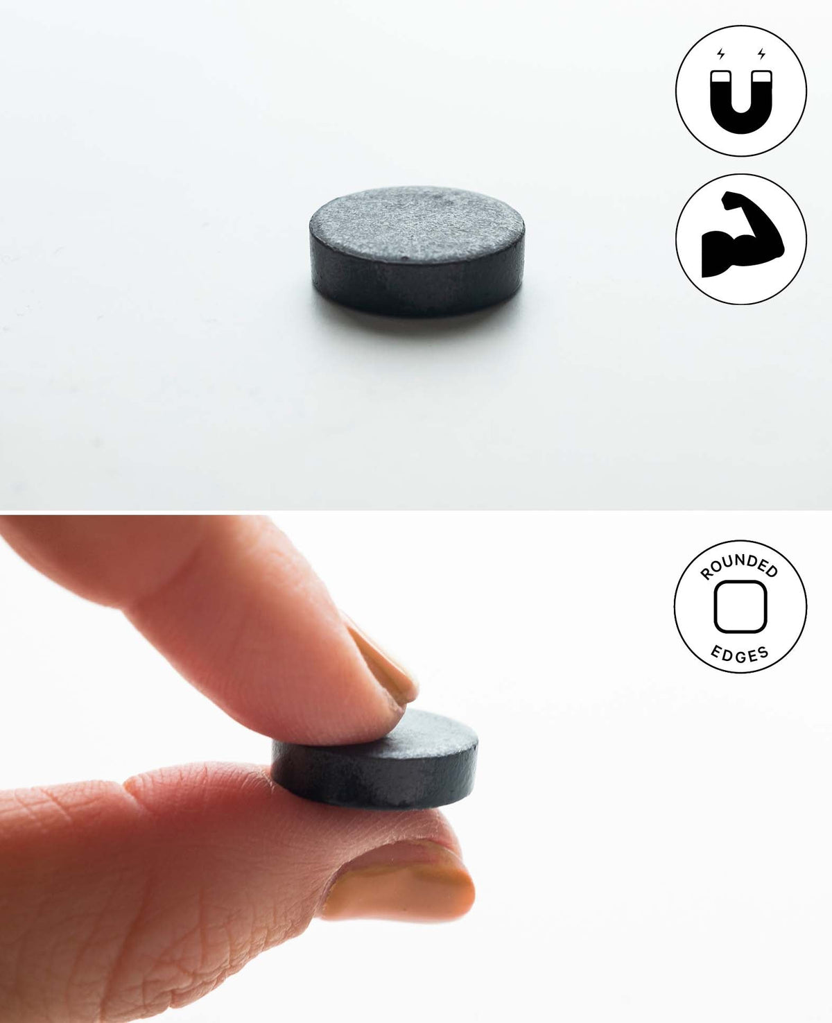 Magnete rund, Knopfmagnete für diverse Bastelarbeiten, Schwarz, ø 1.7 x 0.5 cm, 25 Stück