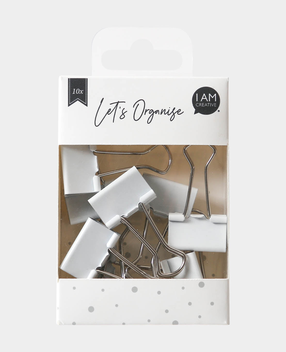 Trombones, blanc, largeur de serrage jusqu'à 10 mm, largeur 25 mm, 10 pc.