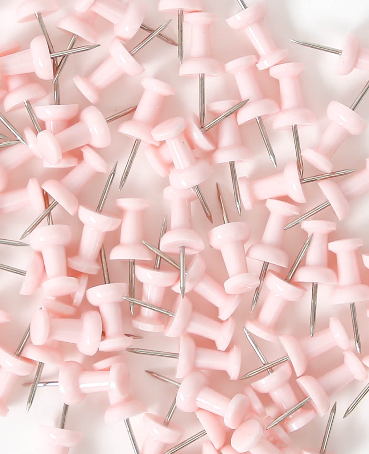 Punaises à tête plastique striée et pointe longue, pour tableaux d'affichage, rose, ø 9 x 24 mm, 100 p.