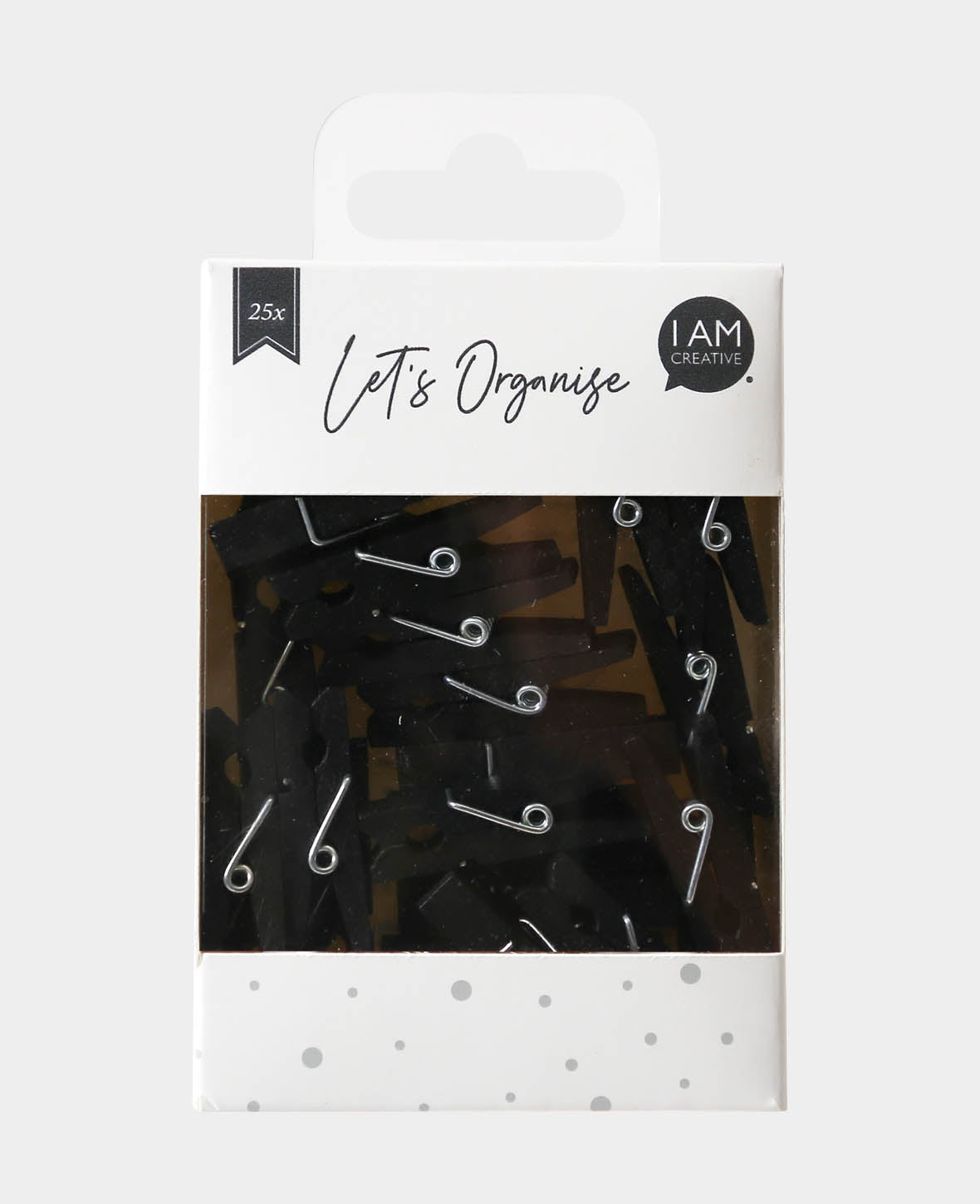 Pinces à linge en bois, noires, 7 x 10 x 35 mm, 25 pièces