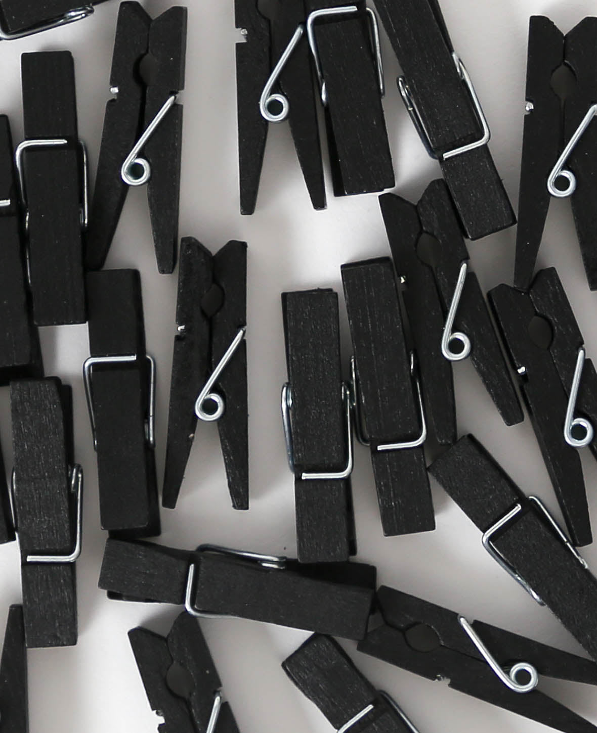 Pinces à linge en bois, noires, 7 x 10 x 35 mm, 25 pièces