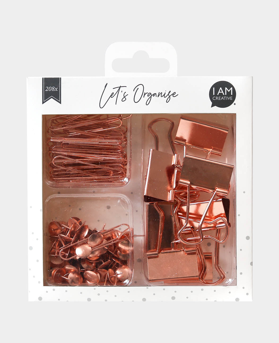 Set de pinces Rosegold, Rosegold, 32 mm, 49 x 10 mm, ø 10 x 10 mm, 208 p.