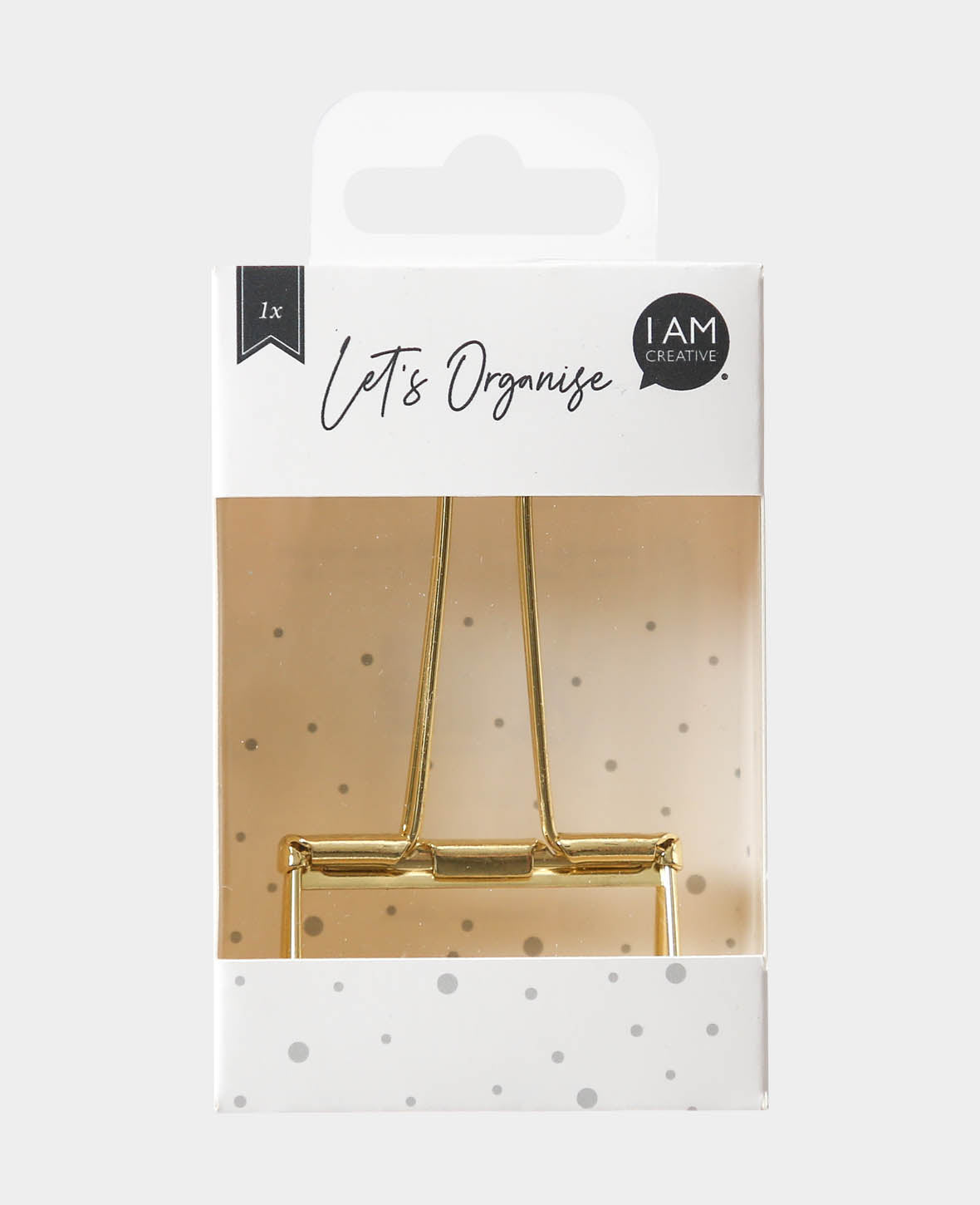 Pince-notes dorée, pince à rabat avec bras pliables, capacité de serrage jusqu'à 15 mm, largeur 51 mm