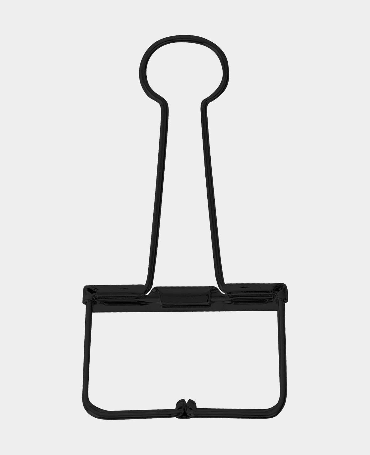 Attache-trombone noire, pince à papier avec poignées rabattables, largeur de serrage jusqu'à 15 mm, largeur 51 mm