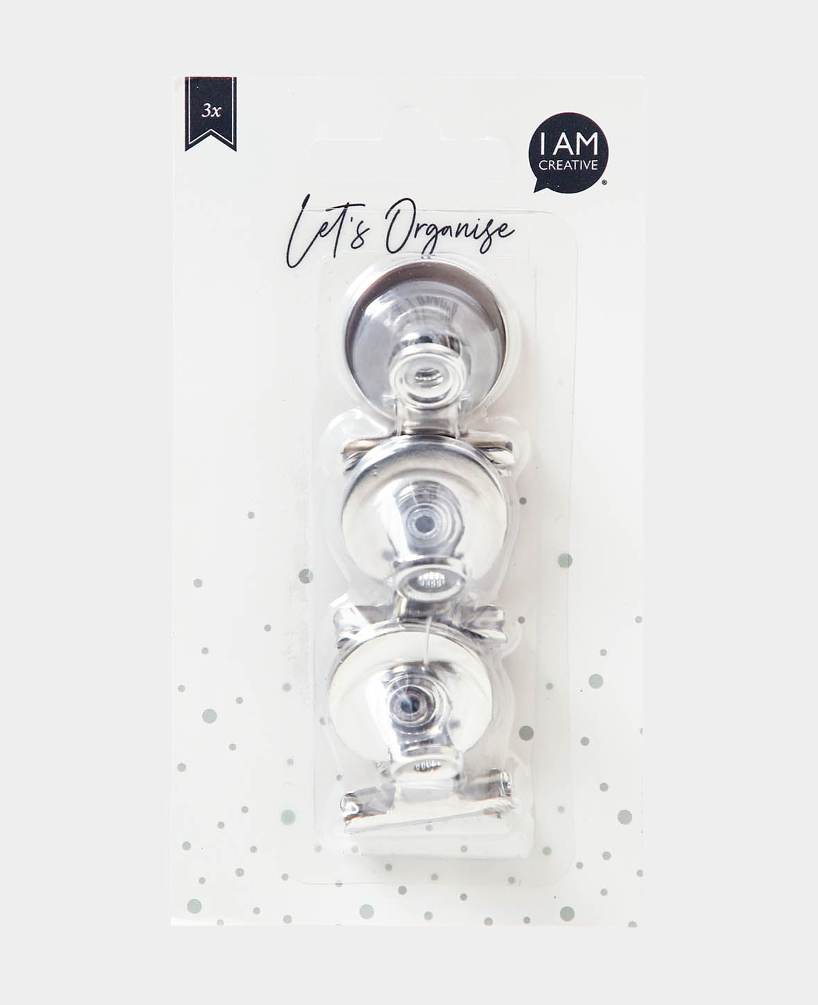 Strong Magnet Clips, Magnet Clips with Good Clamping Force, Silver, 3 x 2.4 x 3.8 cm, 3 Pieces