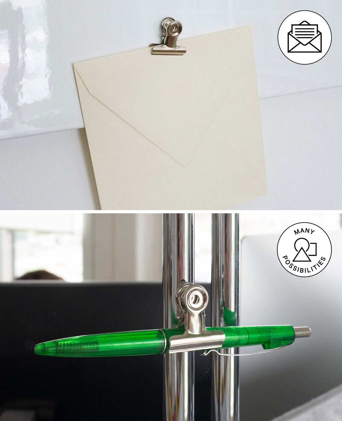 Magnete mit Briefklammer stark, Magnetklammern mit guter Klemmkraft, Silber, 3 x 2.4 x 3.8 cm, 3 Stück