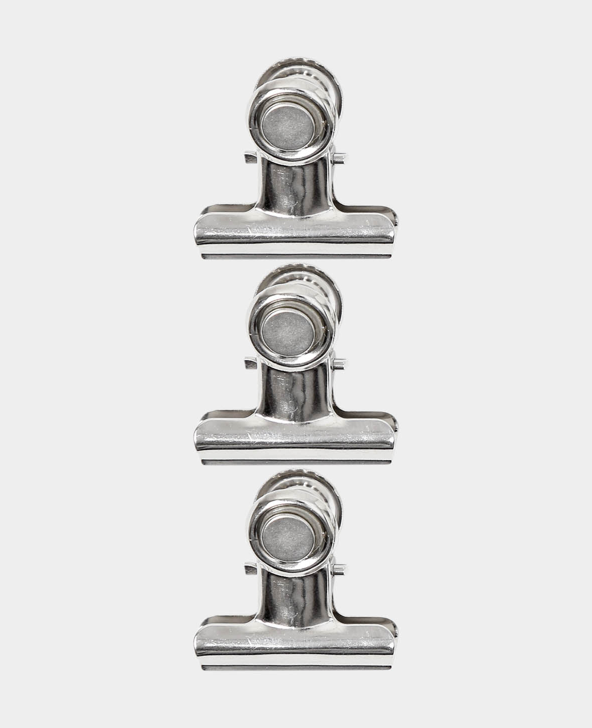 Strong magnets with clip, magnetic clips with good clamping force, silver, 3 x 2.5 x 3 cm, 3 pieces