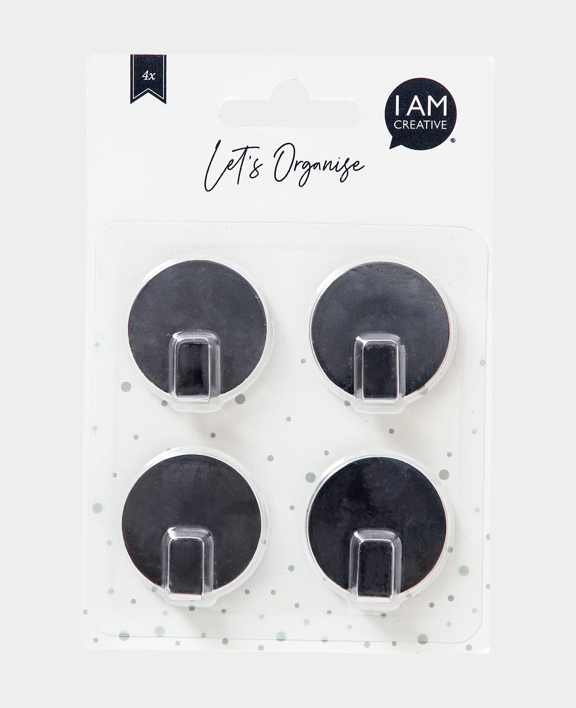 Strong Hook Magnets, Magnetic Hooks for Towels or Clothes with Good Adhesion, Silver, ø 3.5 x 0.8 cm, 4 Pieces