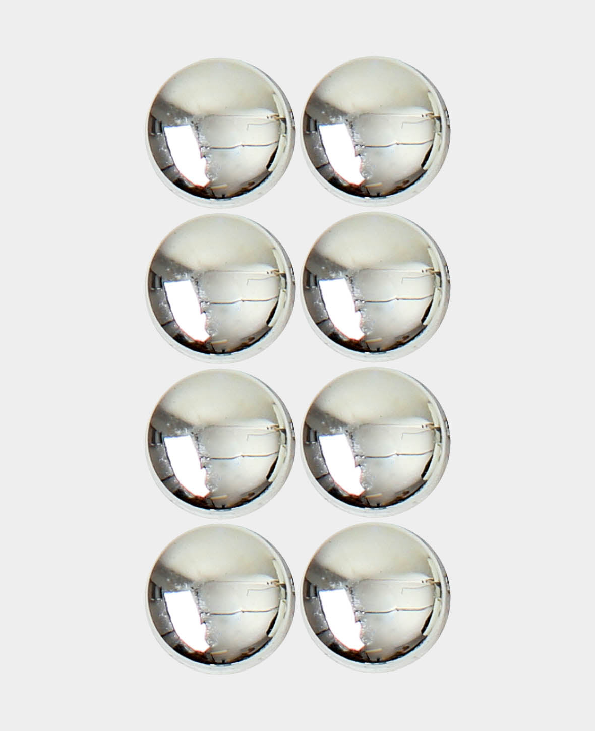 Decorative Magnets, Round, Button Magnets, Silver, ø 1 x 0.7 cm, 8 pieces