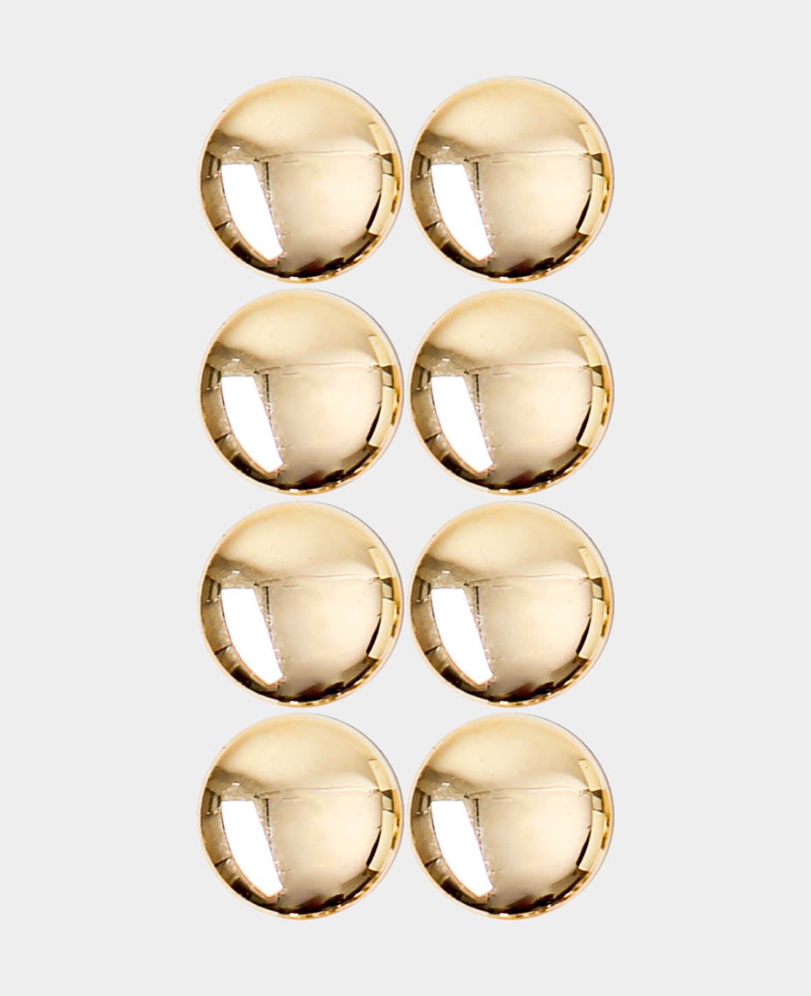 Decorative Magnets Round, Button Magnets, Gold, ø 1 x 0.7 cm, 8 pieces