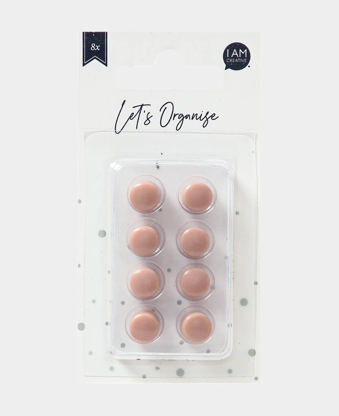 Round decorative magnets, button magnets, pink, ø 1 x 0.7 cm, 8 pieces