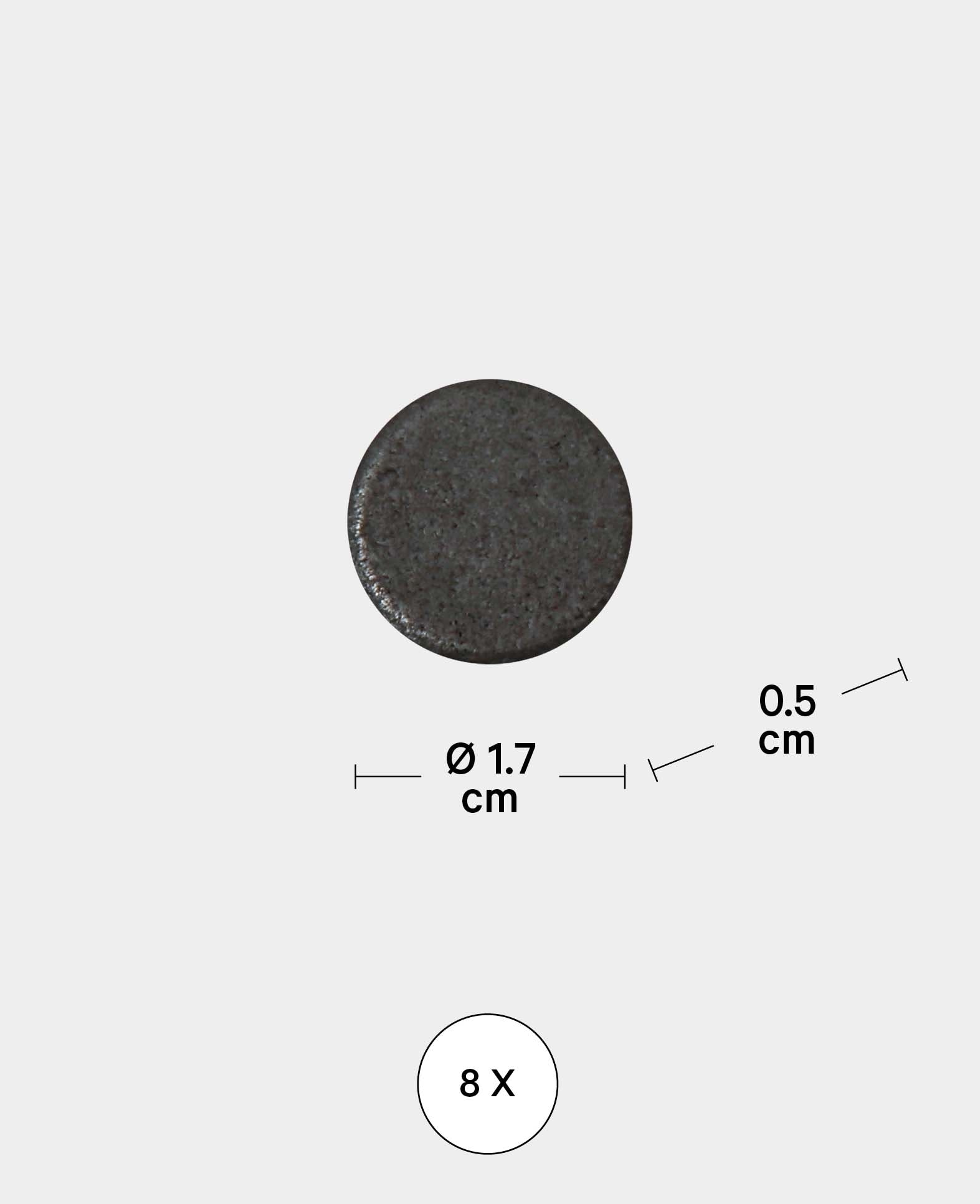 Magnete rund, Knopfmagnete für diverse Bastelarbeiten, Schwarz, ø 1.7 x 0.5 cm, 25 Stück