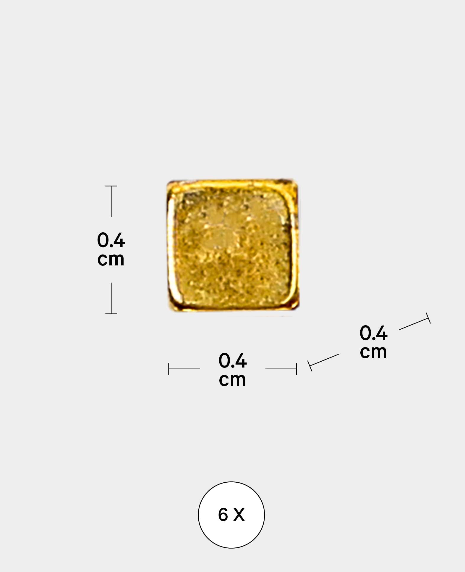 Aimants carrés puissants, aimants cubiques avec une bonne adhérence, or, 0.4 x 0.4 x 0.4 cm, 6 pièces