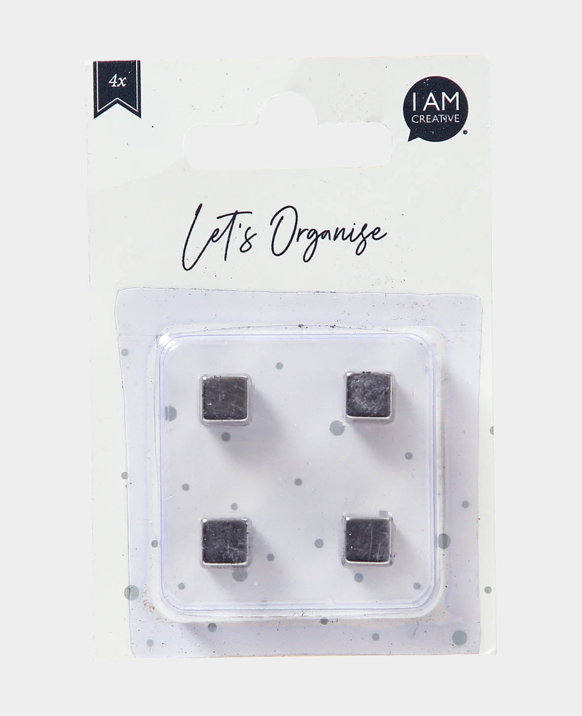 Strong square magnets, cube magnets with good adhesive force, silver, 0.8 x 0.8 x 0.8 cm, 4 pieces