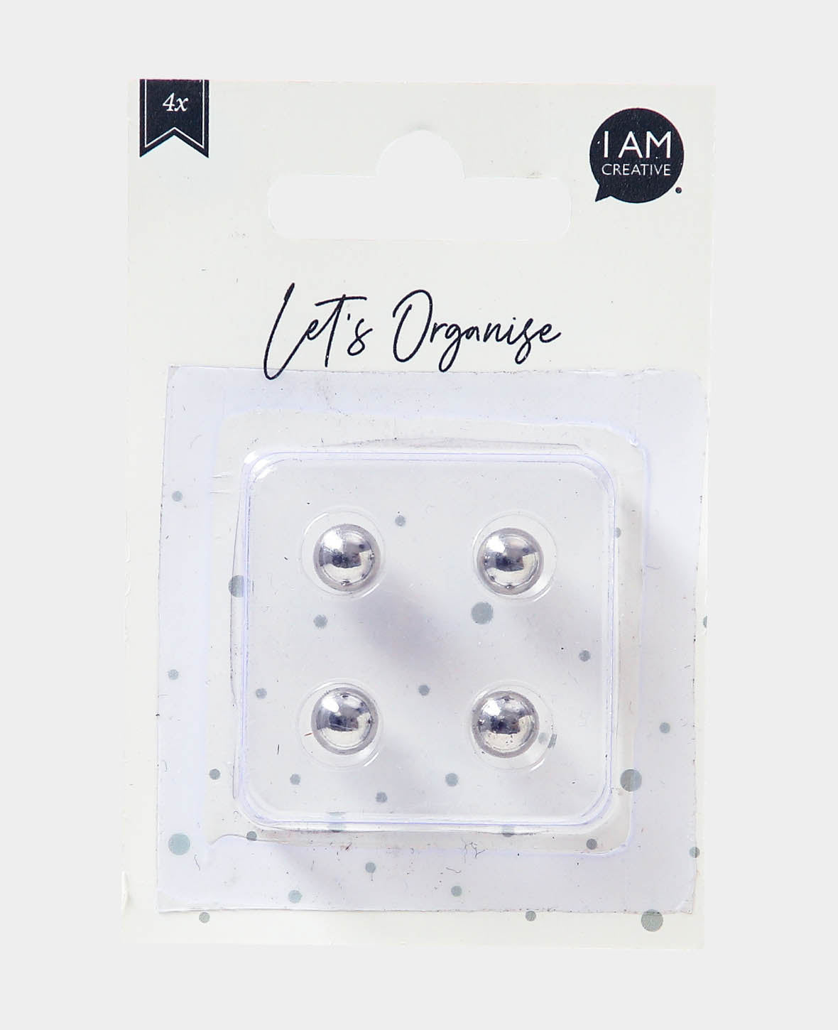 Strong Magnetic Ball, Sphere Magnets with Good Adhesive Force, Silver, ø 0.8 cm, 4 pieces