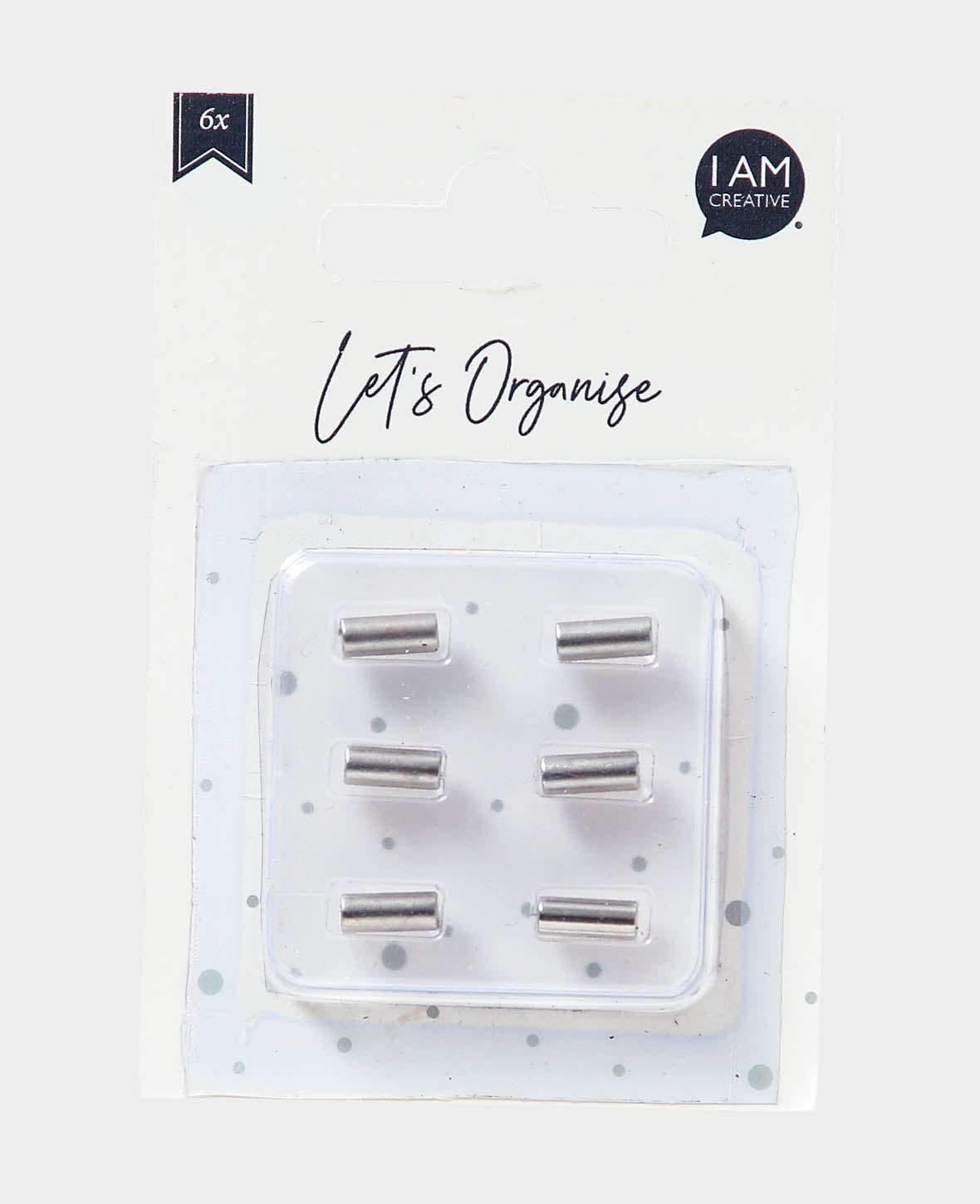 Strong Bar Magnets, Cylindrical Magnets for Various Crafts, Silver, ø 0.4 x 1 cm, 6 Pieces