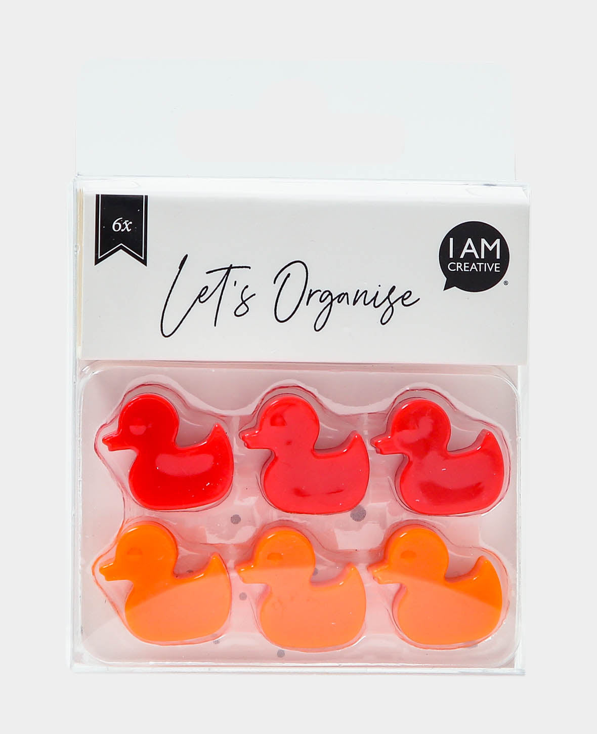 Magnetic Duck, Decorative Magnets, Red & Orange, 0.7 x 1.9 x 1.8 cm, 6 Pieces