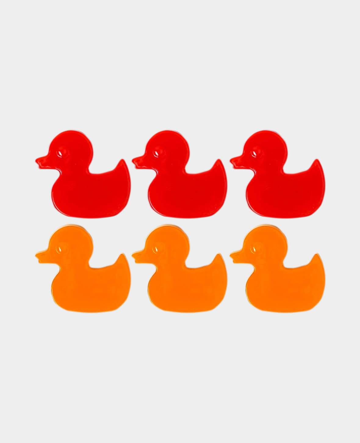 Magnetic Duck, Decorative Magnets, Red & Orange, 0.7 x 1.9 x 1.8 cm, 6 Pieces