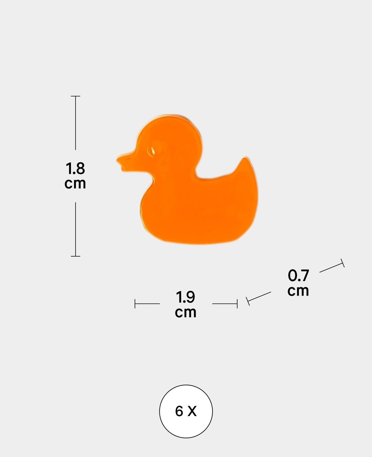 Magnetic Duck, Decorative Magnets, Red & Orange, 0.7 x 1.9 x 1.8 cm, 6 Pieces