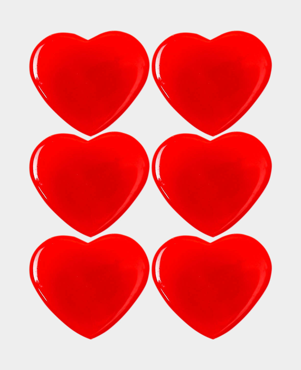Magnets Heart strong, Decoration Magnets, Red, 0.5 x 3 x 2.7 cm, 6 pieces