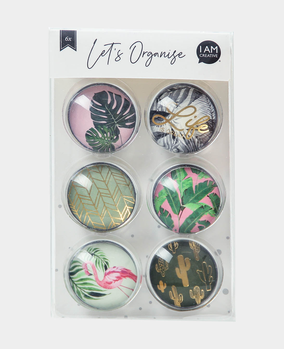Magnets Glass Nature, Decorative Magnets, Colorful, ø 3 x 1 cm, 6 pieces