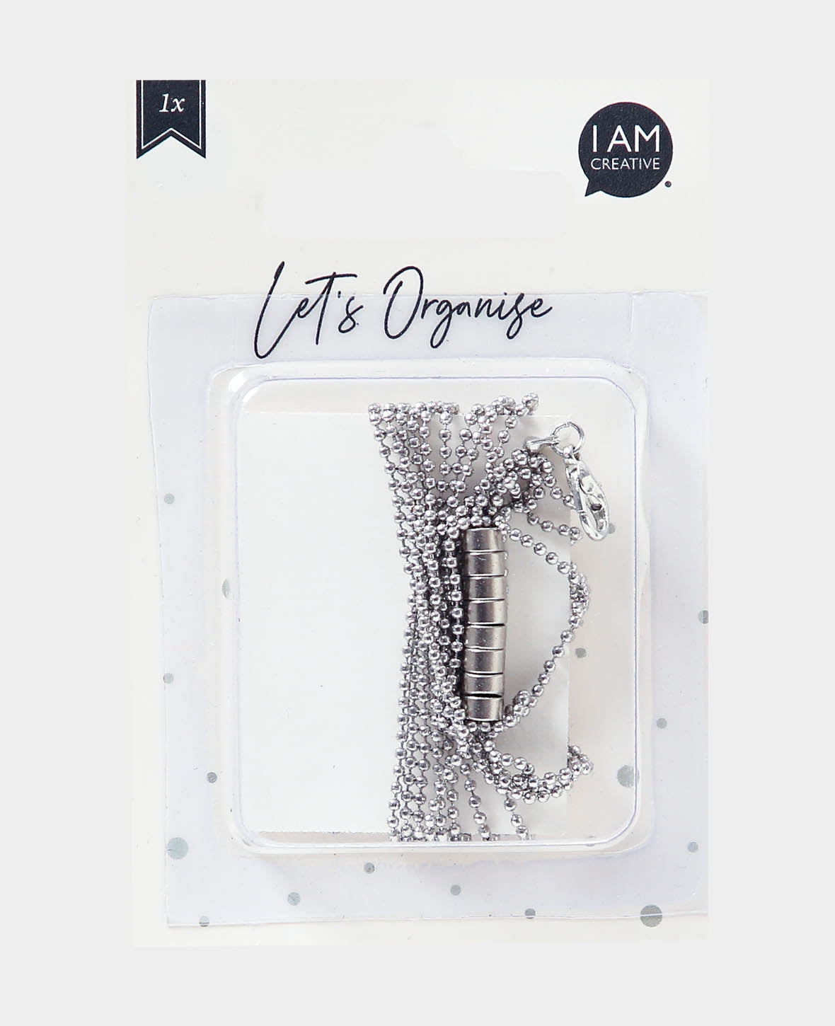 Photo Rope with Carabiner Clasps, Silver, 1.2 m / ø 0.5 x 0.3 cm,