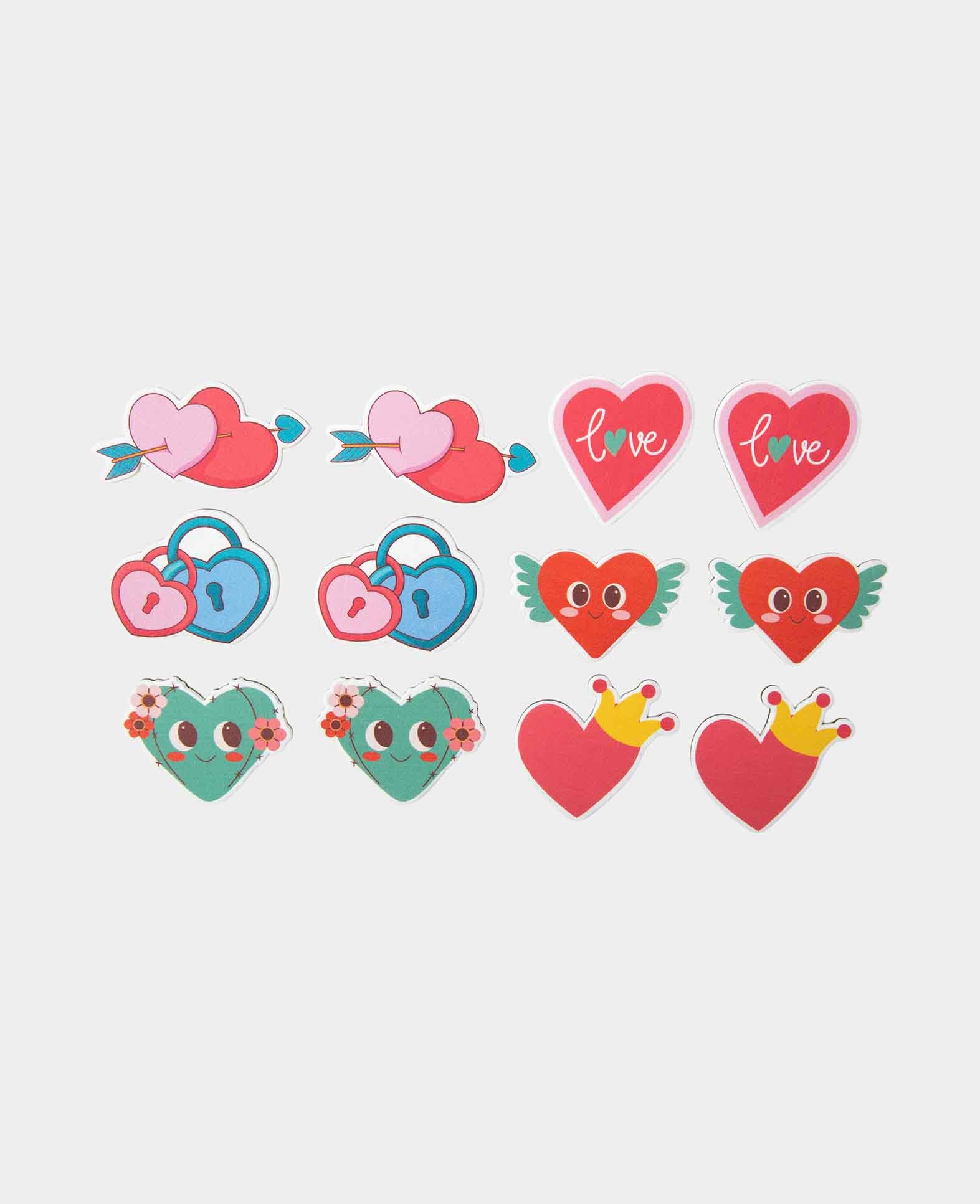 Heart Magnets, for crafts, games and decoration, 12 pcs.