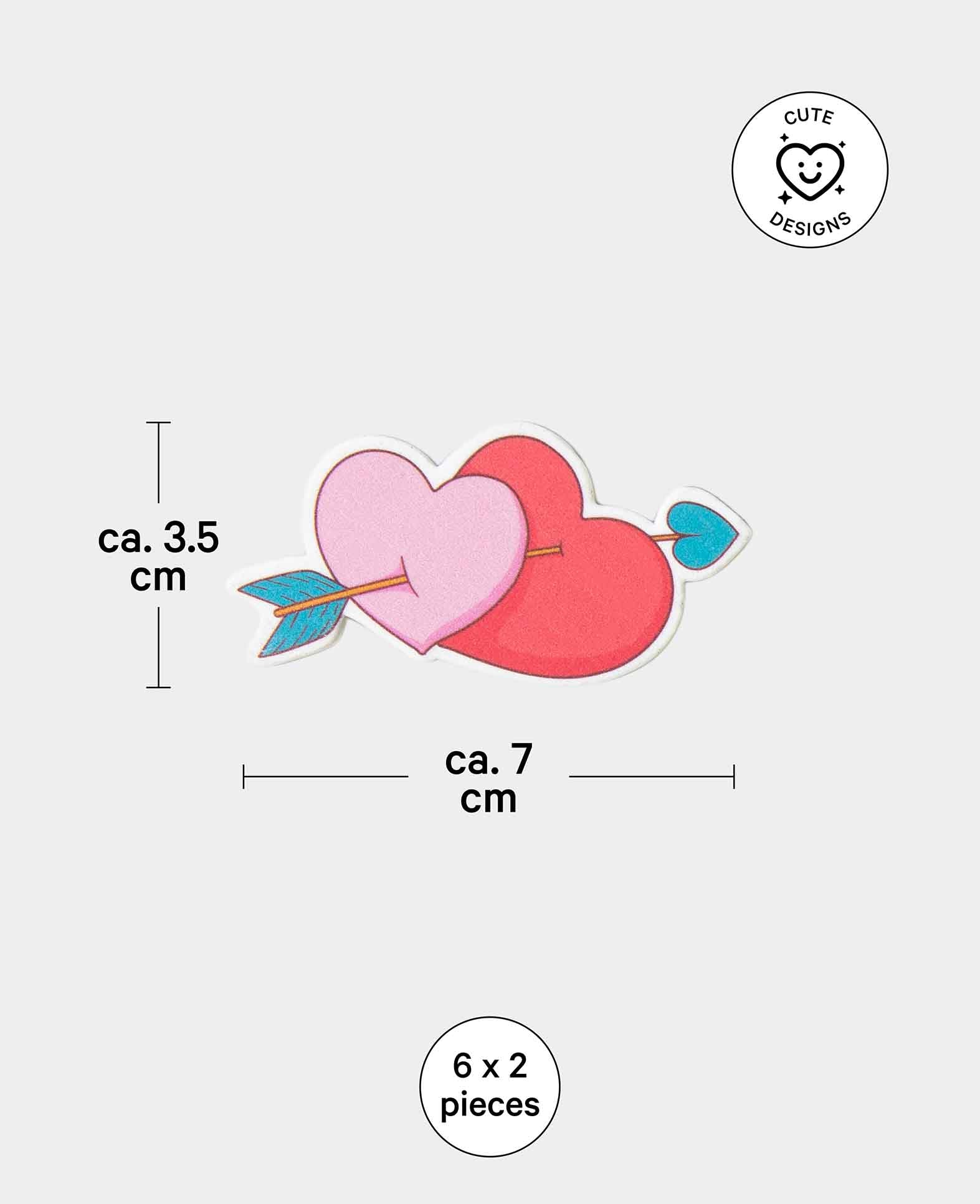 Aimants cœur, pour le bricolage, le jeu et la décoration, 12 pièces.