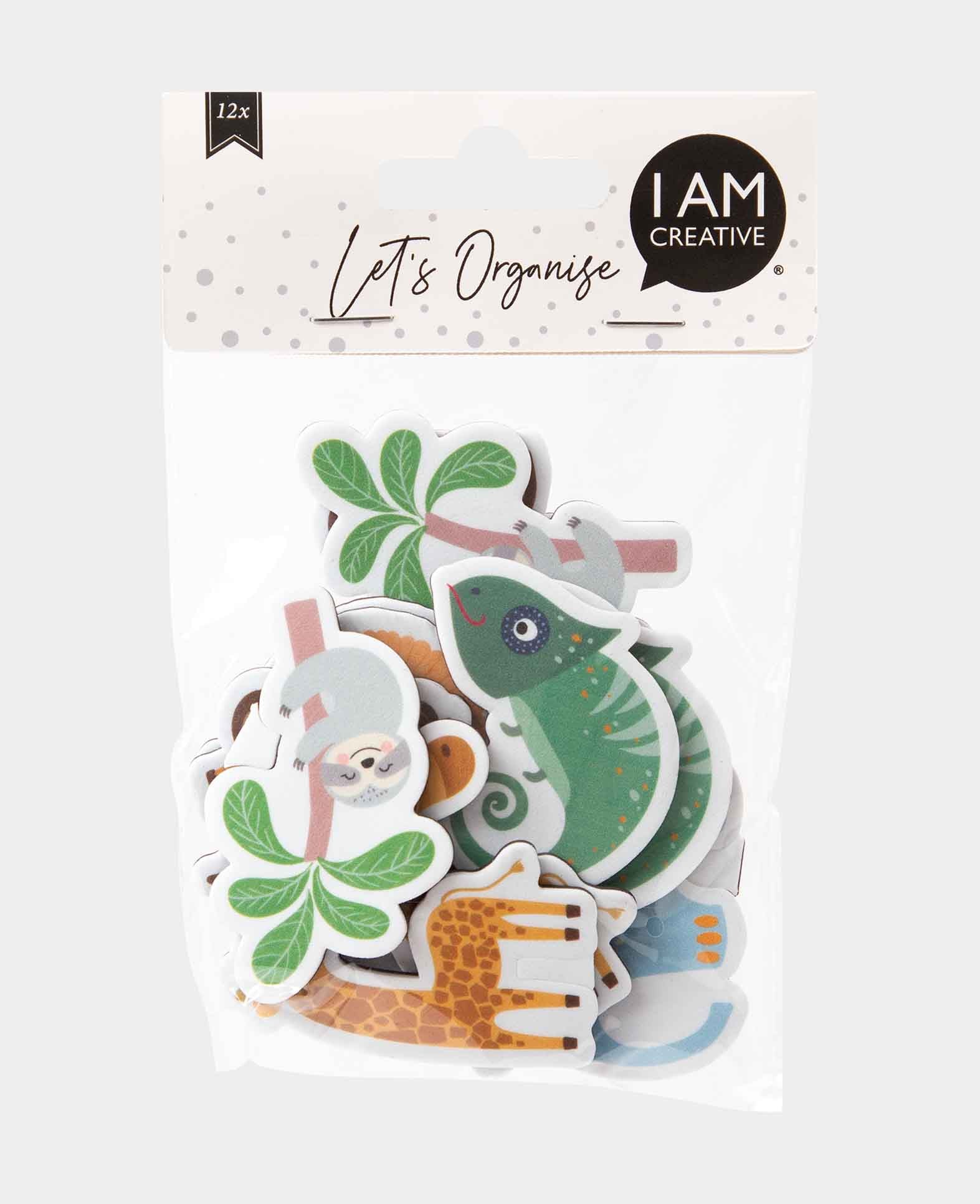 Magnets Jungle, for crafts, games, and decoration, 12 pcs.