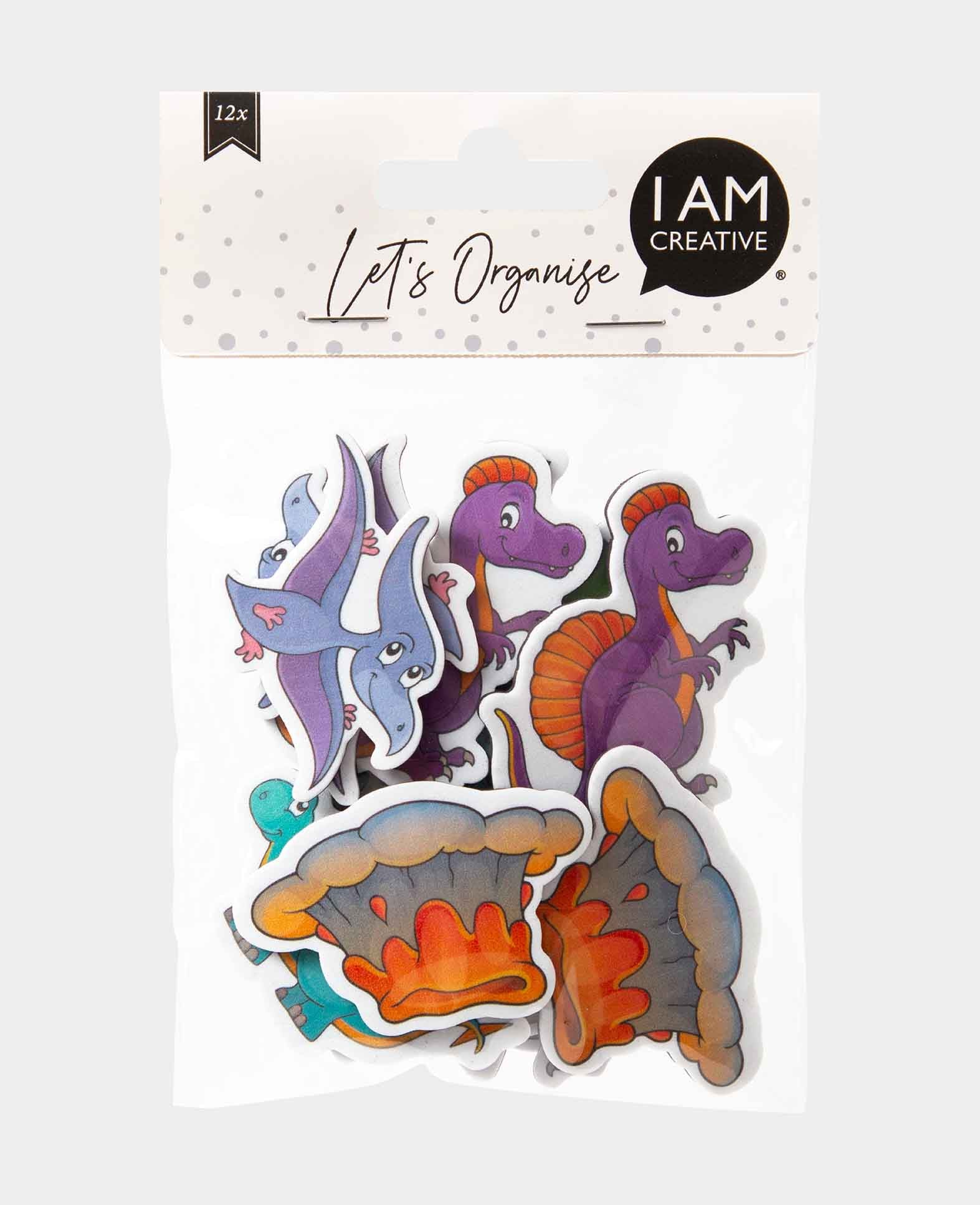 Magnet Dinosaurs, for crafting, playing, and decorating, 12 pcs.