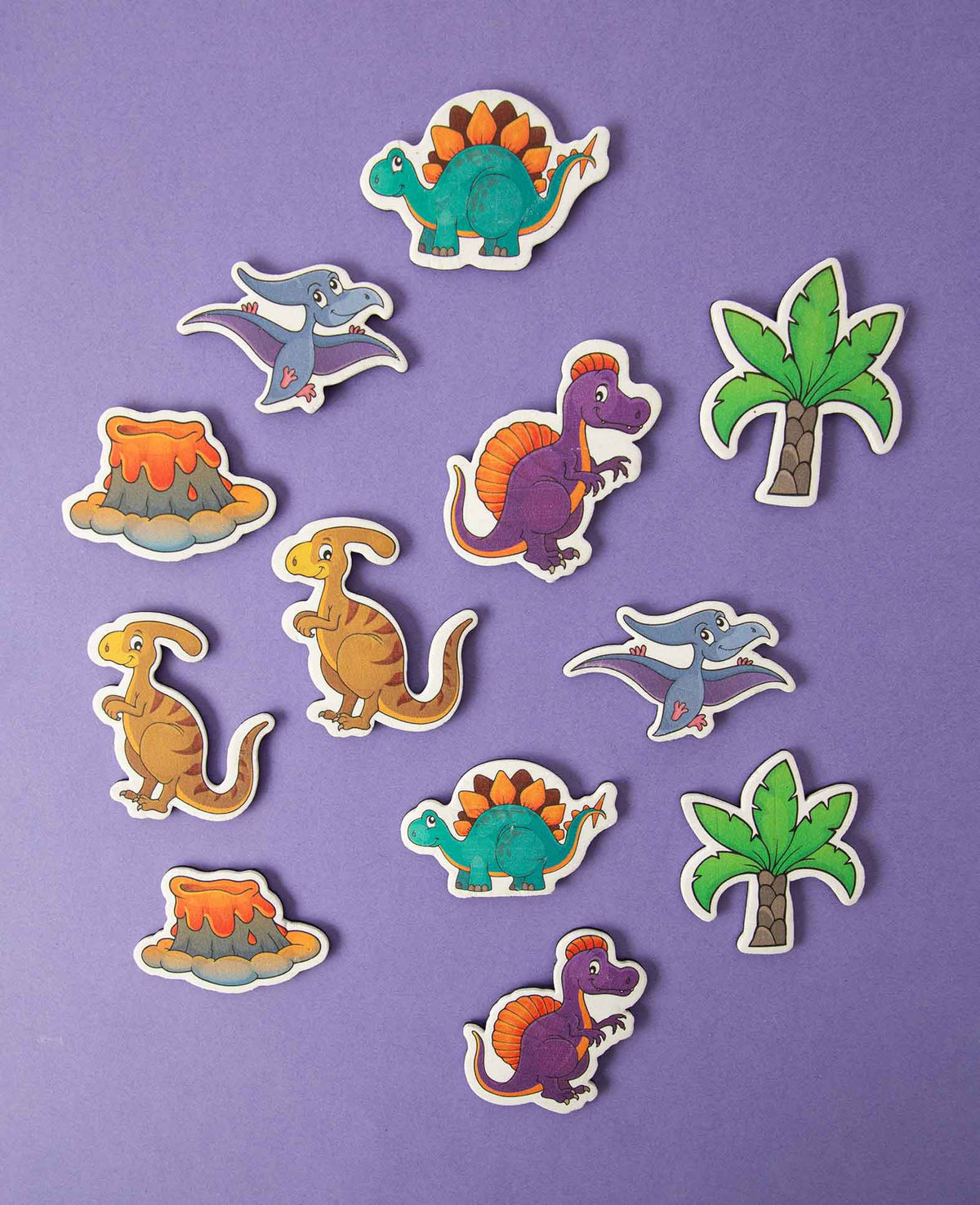 Aimants Dino, pour bricoler, jouer et décorer, 12 pces