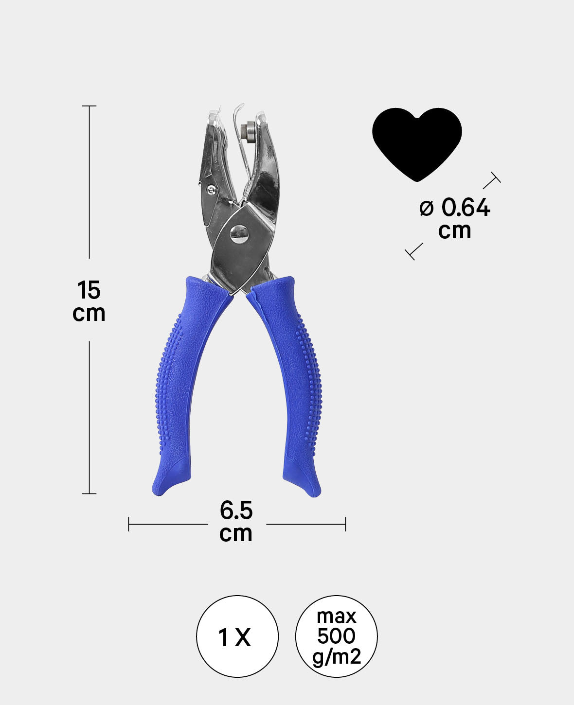 Heart punch, 6.4 mm Ø