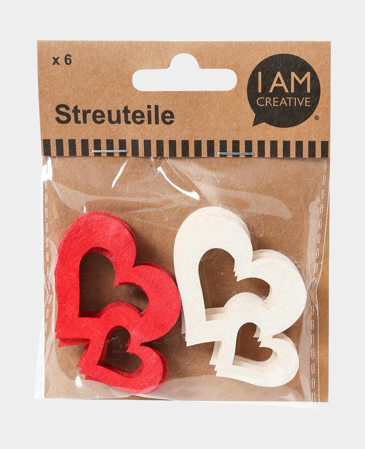 Confettis Doppelherz rouge/blanc, 6 pièces