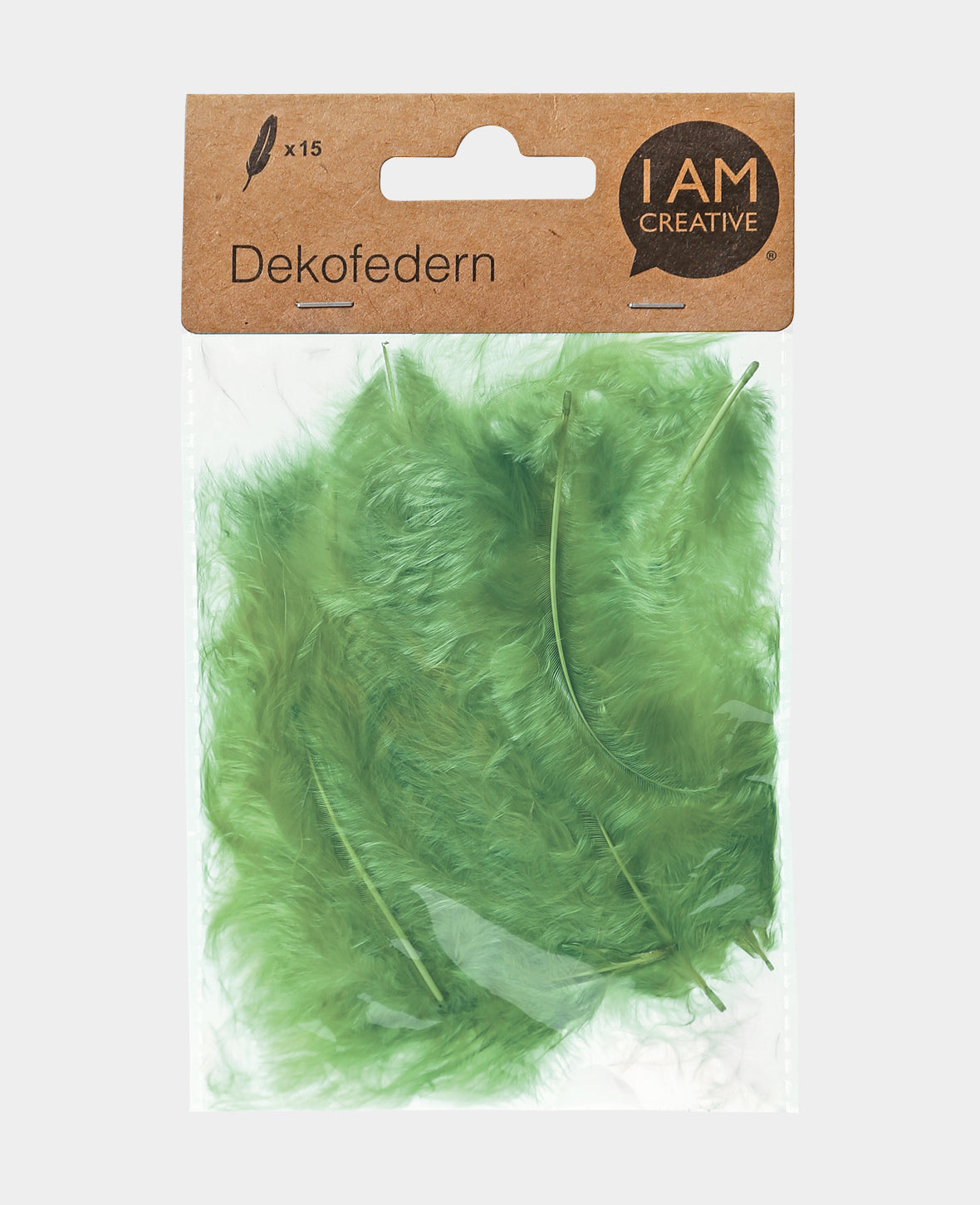 Decorative Feathers, Lime Green, 8 cm, 15 pcs.