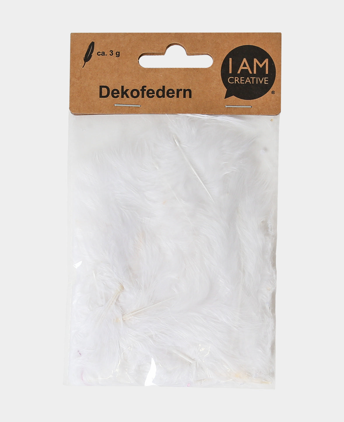 Decorative Feathers, White, 5 - 8 cm