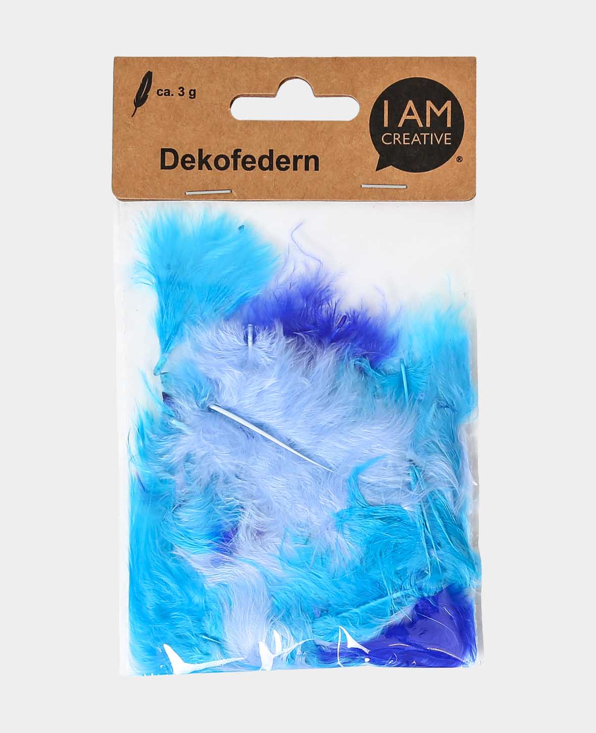 Decorative Feathers, Blue Mix, 5 - 8 cm