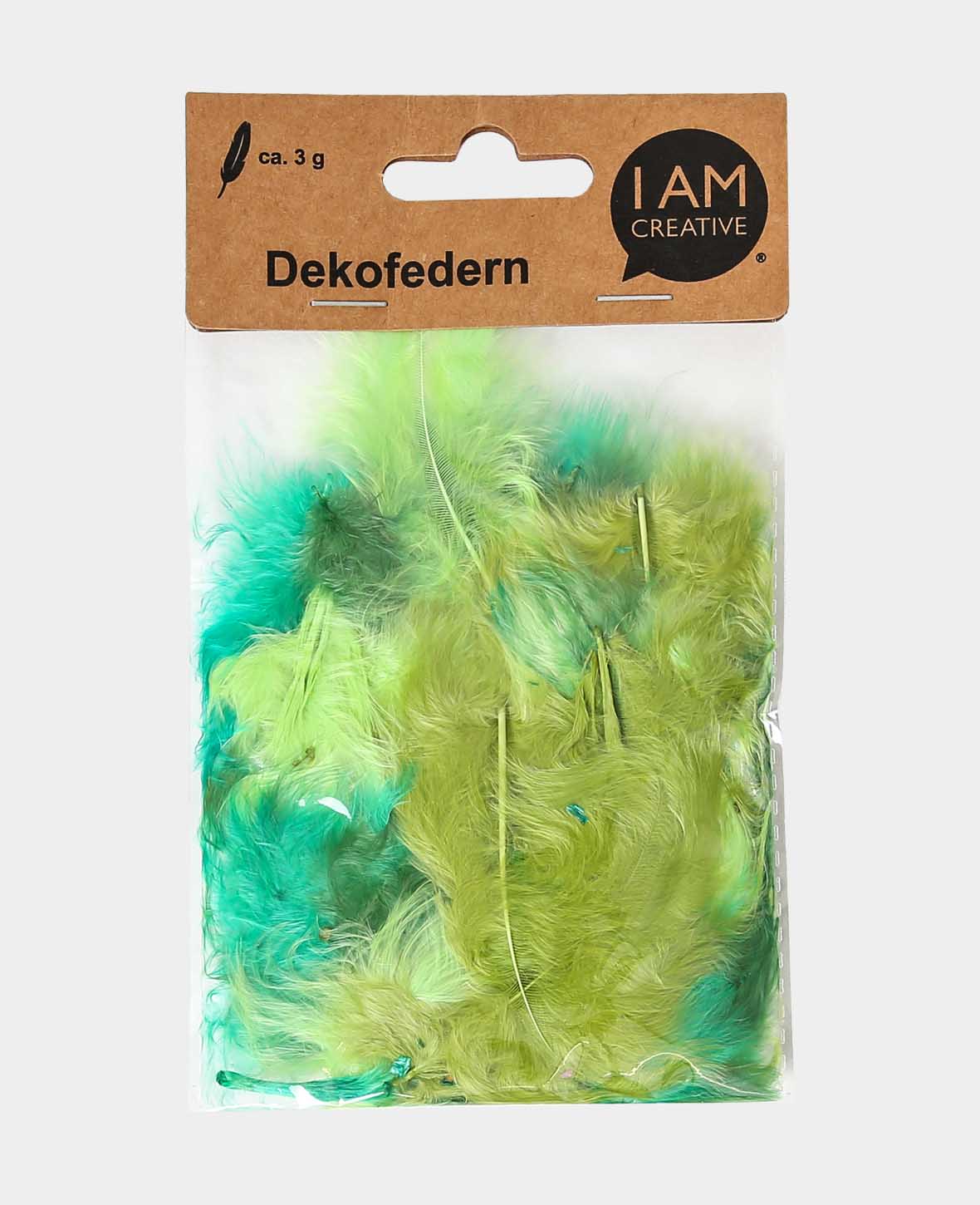 Decorative Feathers, Green Mix, 5 - 8 cm