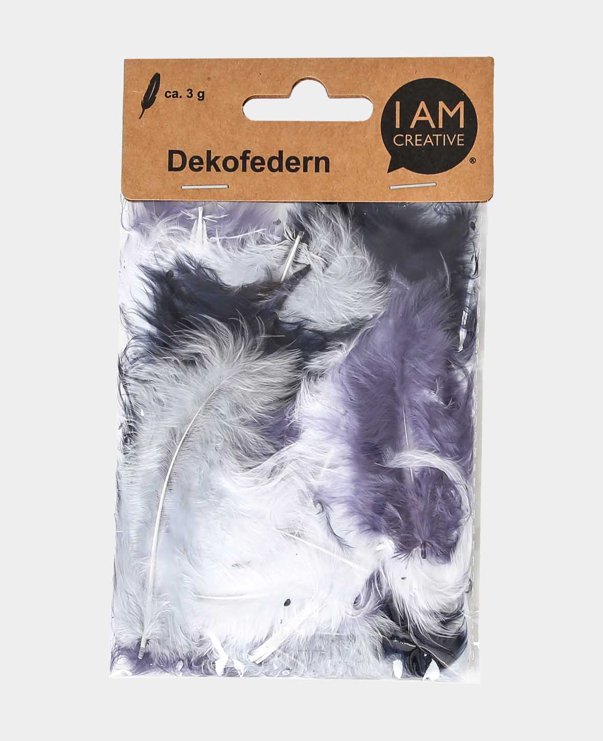 Decorative Feathers, Black & White Mix, 5 - 8 cm