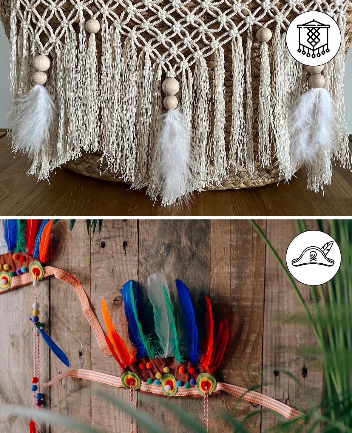 Plumes décoratives en sachet, multicolores, env. 10-35 cm, 38 pièces
