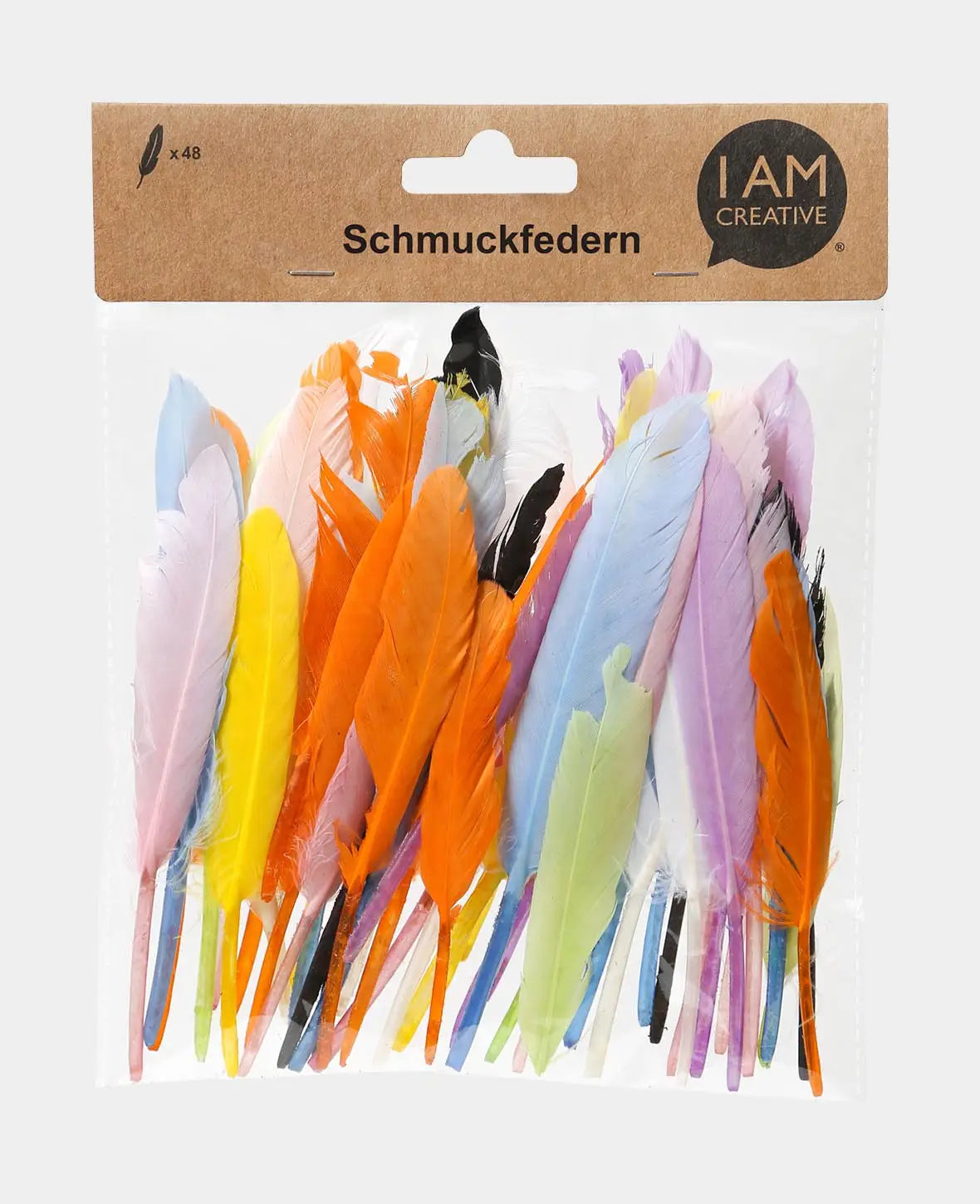 Plumes décoratives, couleurs pastel, env. 12-15 cm, 48 pièces