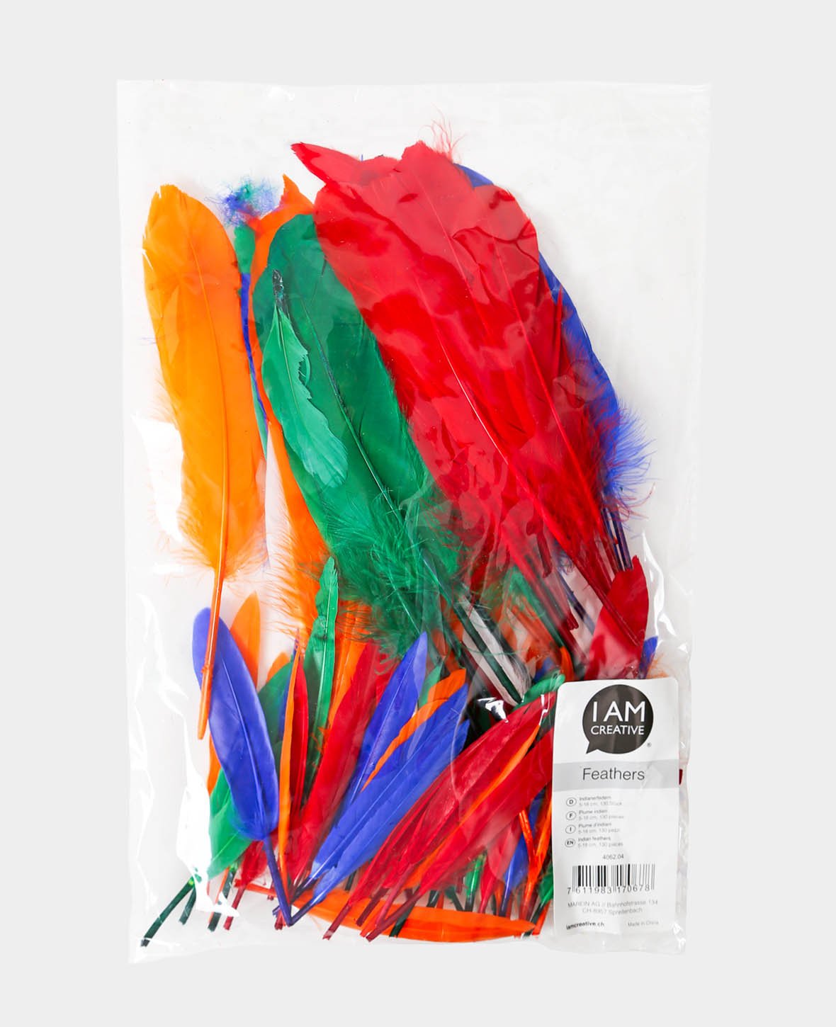 Plumes décoratives, Couleurs assorties, env. 5-18 cm, 130 p.