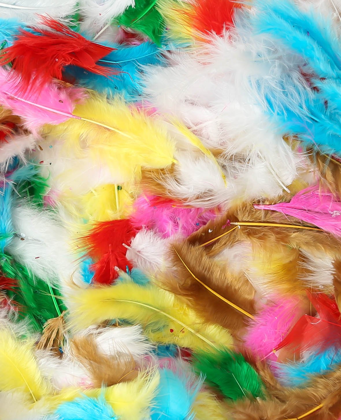 Decorative Feather Set Mix, colorful, 8-10 cm